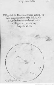 Taches solaires observées par Galilée - août 1613 [3]